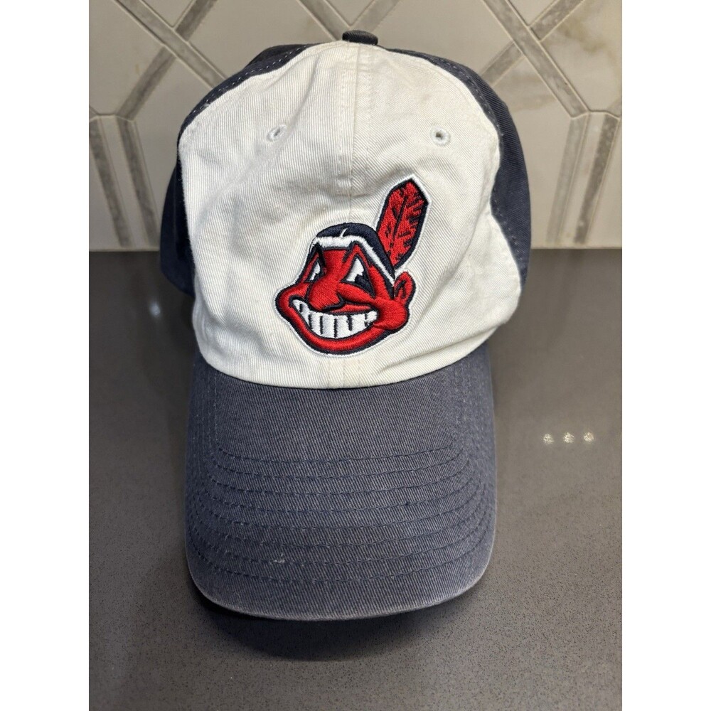 Vintage Cleveland Indians Chief Wahoo Hat Twins Enterprise Navy White MLB Cap